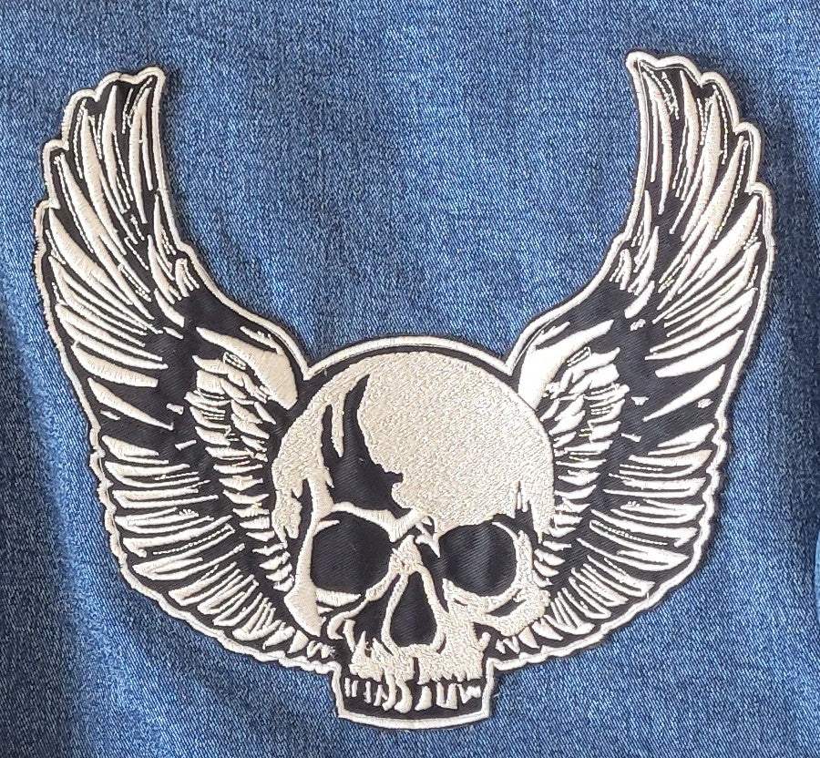 šļøš Biker Skull Wing Patch ššļø