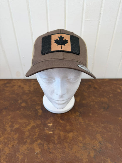 Canadian Flag Leather Patch Tucker Hat