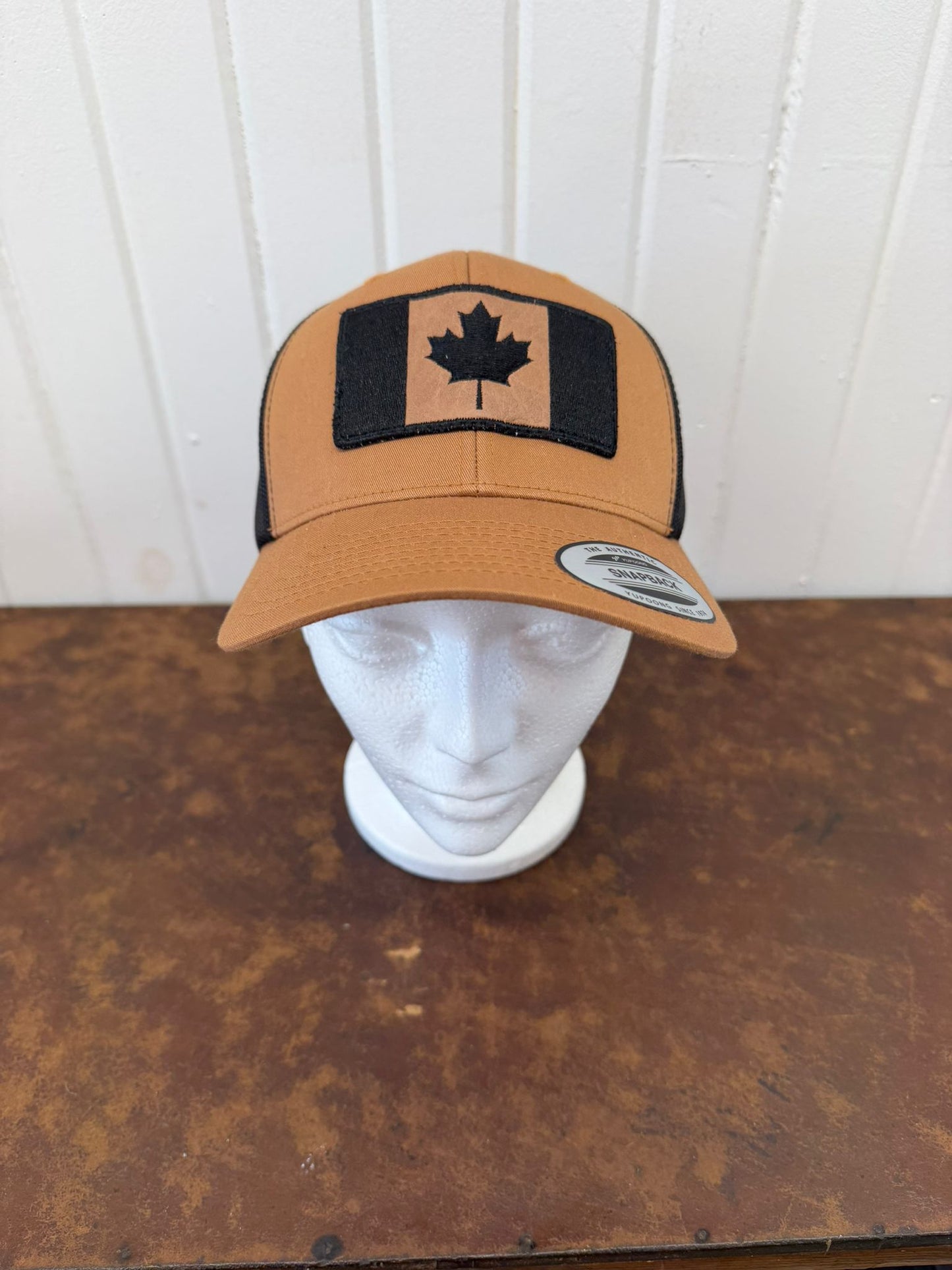 Canadian Flag Leather Patch Tucker Hat