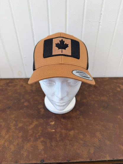 Canadian Flag Leather Patch Tucker Hat