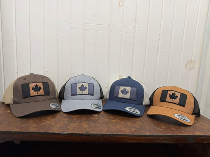 Canadian Flag Leather Patch Tucker Hat