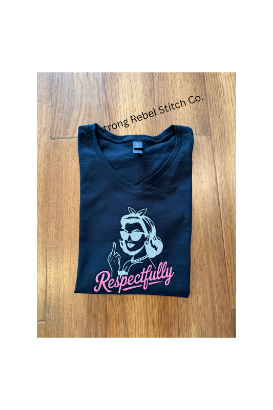 Sassy V-neck Embroidered T-shirts