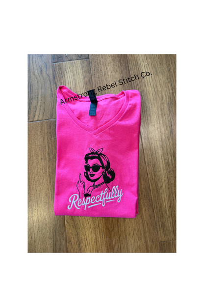 Sassy V-neck Embroidered T-shirts