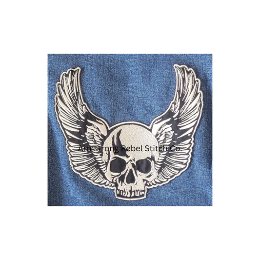 🏍️💀 Biker Skull Wing Patch 💀🏍️
