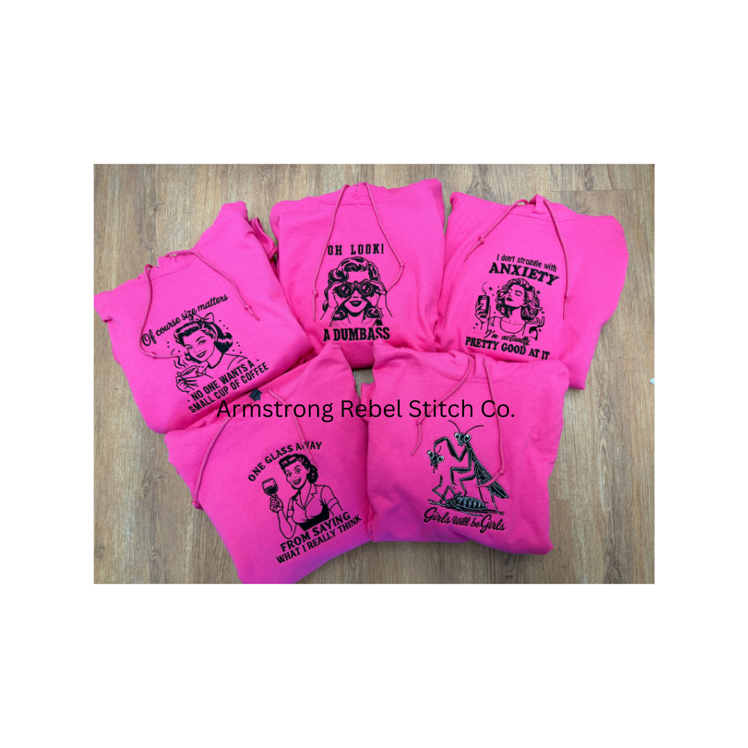 Sassy Girl Embroidered Hoodies